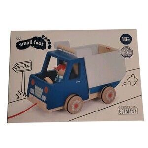 NIB Small Foot Wooden Pull Along Dump Truck Designed In Germany 18+ Months